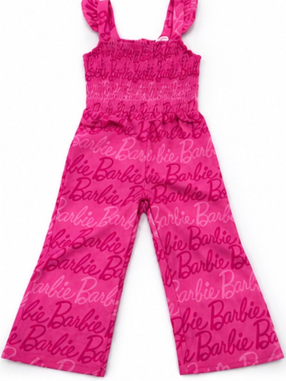 Little Giles Hot Pink Barbie Script Wide-Leg Jumpsuit